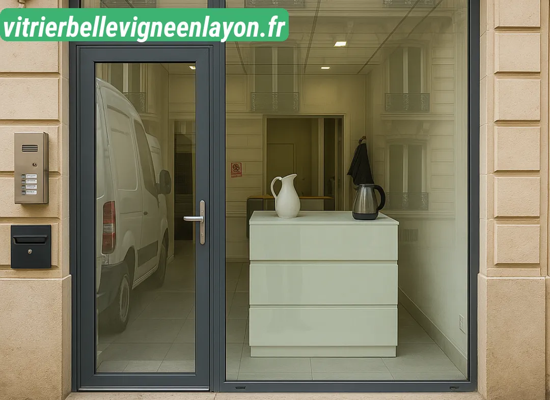 Façade vitrine de magasin en aluminium sur mesure à Bellevigne-en-Layon